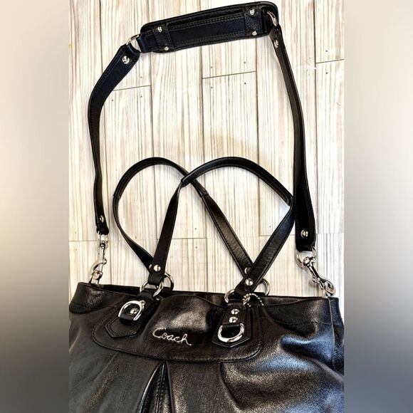 032-Coach:F15513 Ashley Black Pebbled Leather Satchel Carryall & Wallet Set - Picture 10 of 15